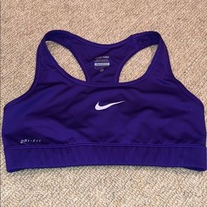 Dark Purple Nike Pro Sports Bra, Size Small